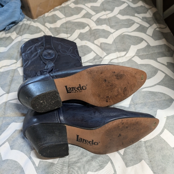 Laredo women's tassel navy cowboy boots vintage - Picture 2 of 5